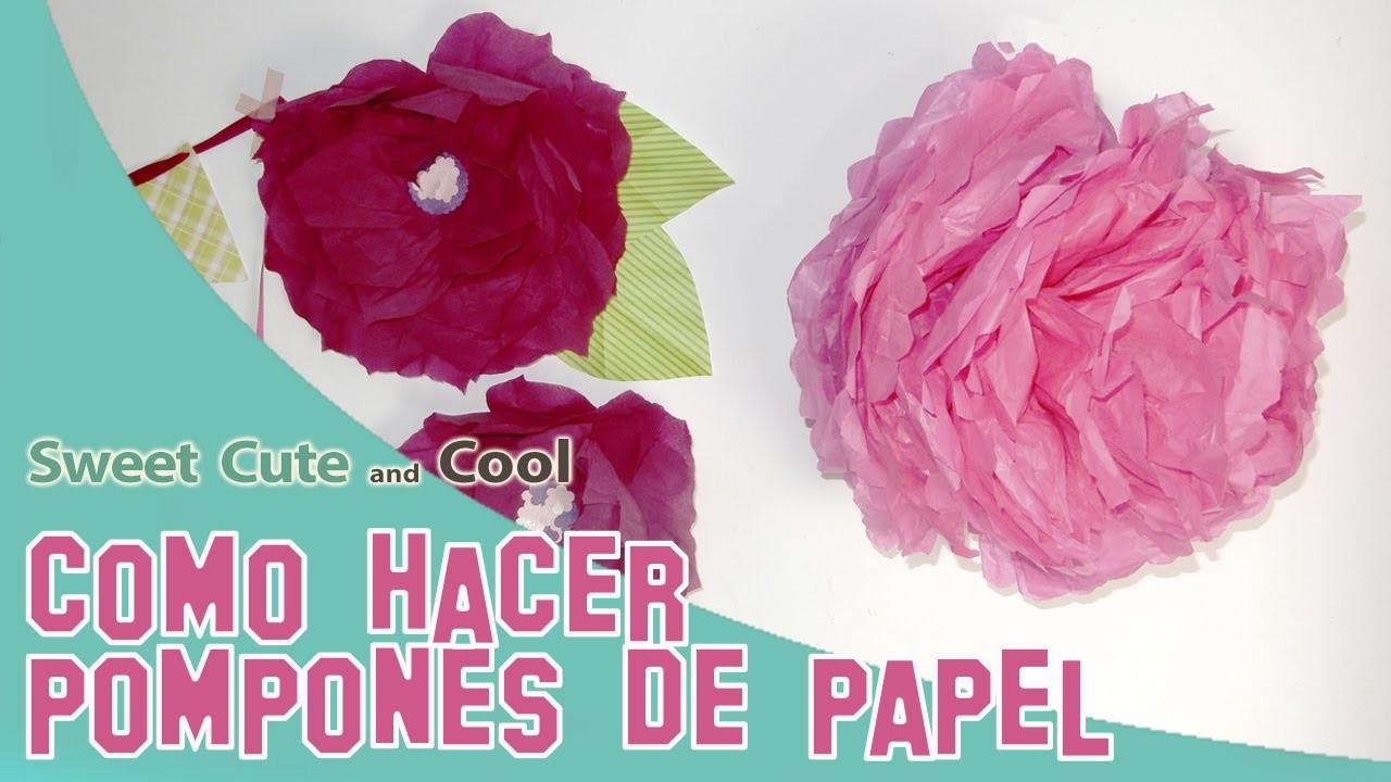 Como hacer pompones de papel FÁCIL para decorar fiestas!