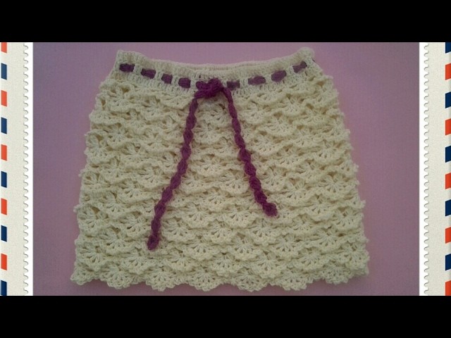 Falda niña de abanicos a crochet #tutorial #pasoapaso