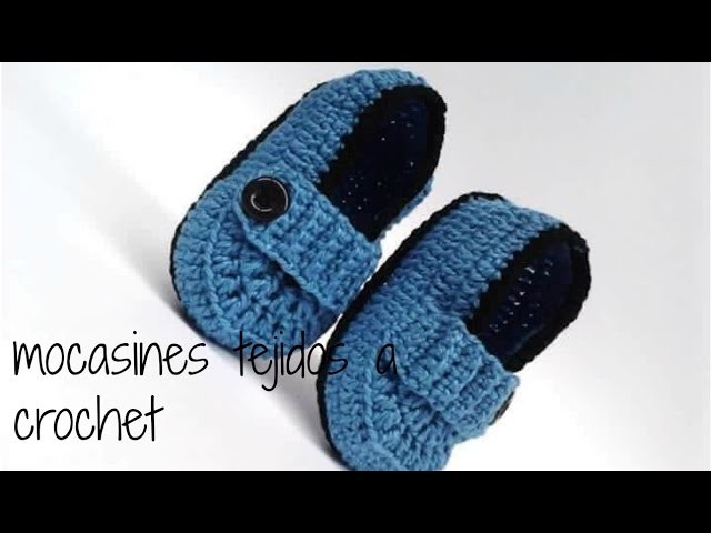 Mocasines tejidos a crochet para bebe