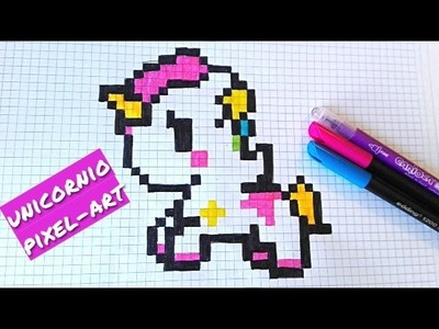 Como dibujar un Unicornio Kawaii- draw. Handmade Pixel Art