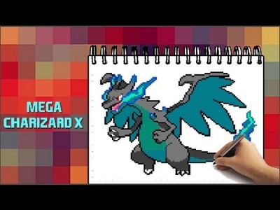 Dibujando a Mega Charizard X | Especial 10.000 subs | Pixel Art