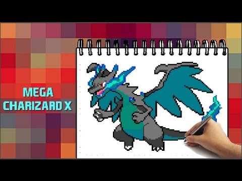 Dibujando a Mega Charizard X | Especial 10.000 subs | Pixel Art