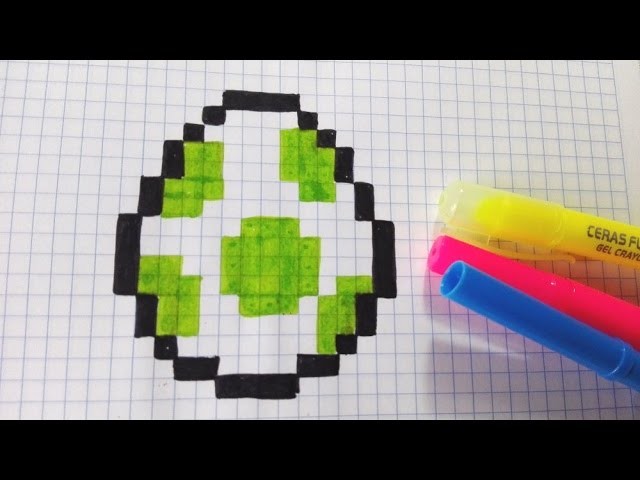 Draw Handmade Pixel Art- Como dibujar HUEVO YOSHI