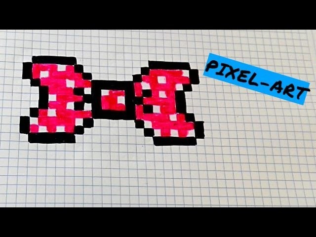 Art, Draw Handmade Pixel Art- Como dibujar UN LAZO ROSA ...