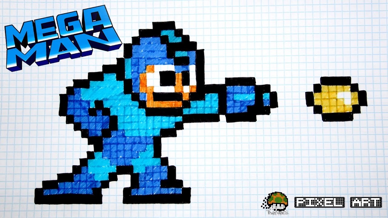 Handmade Pixel Art Megaman | Speed Art | Como dibujar a megaman | TheNocs