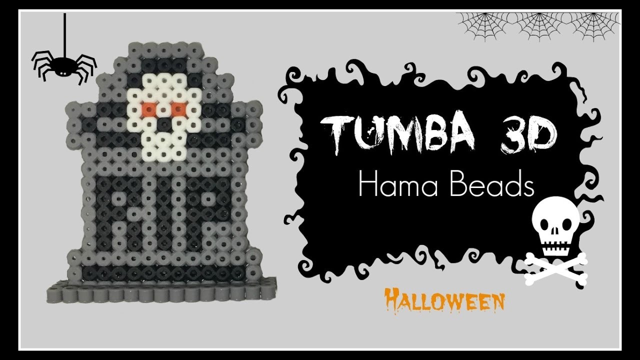 ☆ HALLOWEEN: Tumba Hama Beads en 3D. Tomb Perler Beads ☆