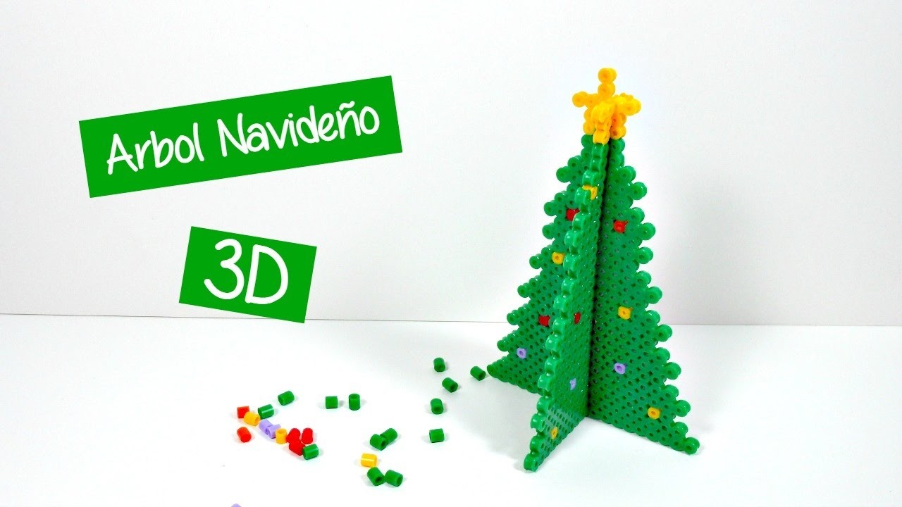 Ideas de Navidad #4 | Árbol con hamabeads 3D | Decoración