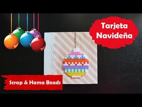 Tarjeta de Navidad Scrap & Hama beads