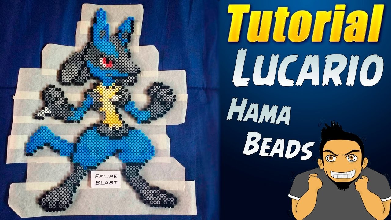 Tutorial ★ Como hacer a Lucario (30 CMS)  en Hama.Perler Beads