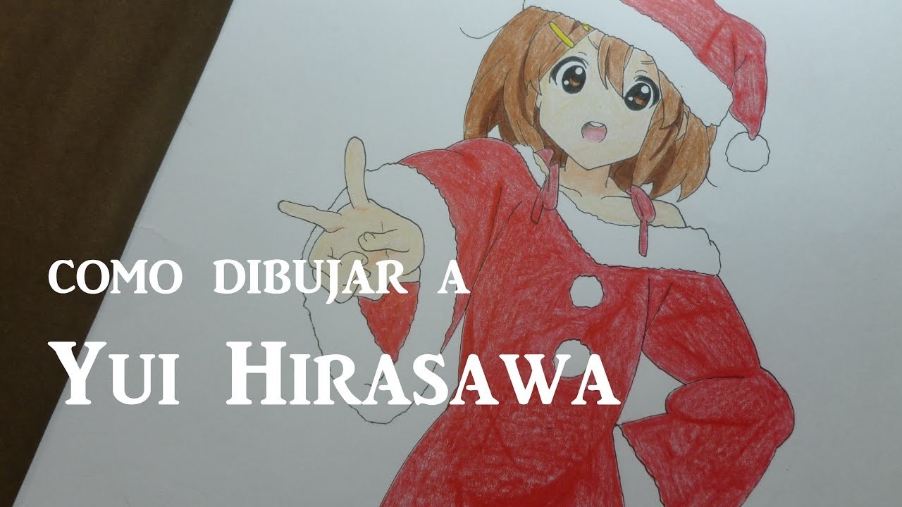 Como dibujar.pintar a Yui Hirasawa de K-ON! (Anime) - Especial Navidad