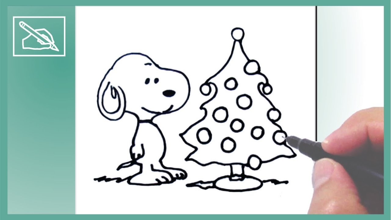 Cómo Dibujar un Árbol De Navidad Con Snoopy - How To Draw a Christmas Tree With Snoopy | Dibujando