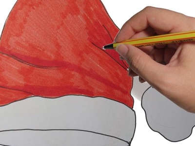 COMO DIBUJAR UN GORRO DE NAVIDAD PASO A PASO FACIL: a lapiz y color para niños