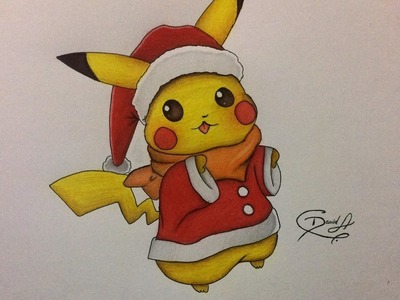 Dibujando a pikachu. Un especial de navidad