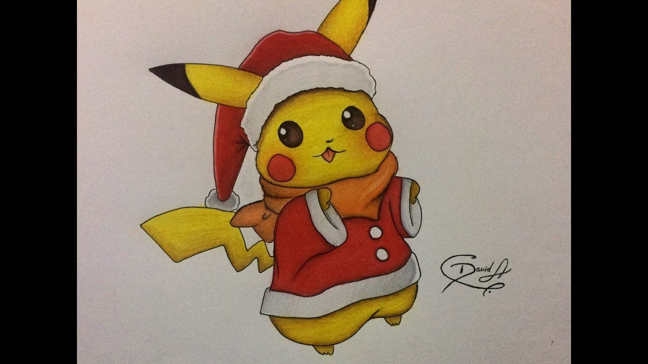 Dibujando a pikachu. Un especial de navidad