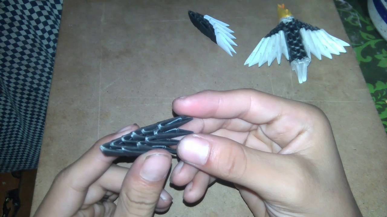 Águila mini sencilla origami 3D