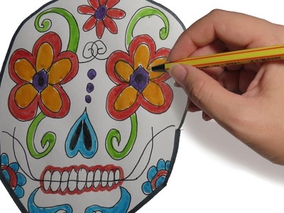 COMO DIBUJAR CALAVERA MEXICANA: facil paso a paso