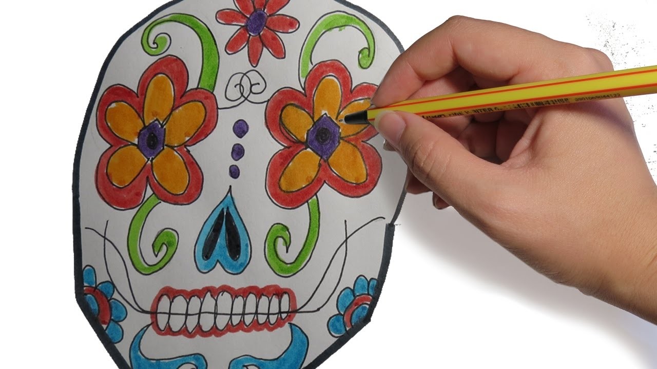 COMO DIBUJAR CALAVERA MEXICANA: facil paso a paso