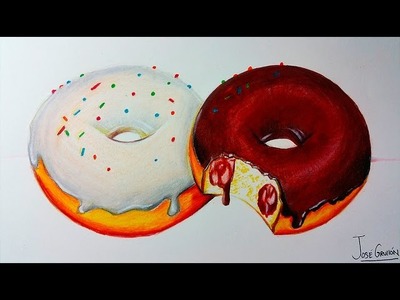 Como Dibujar Donas. Donuts Realista Con Lapices de Colores | How to draw donuts | ArtQuit Draw