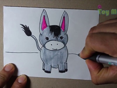 Como Dibujar un burro pequeño muy fácil.