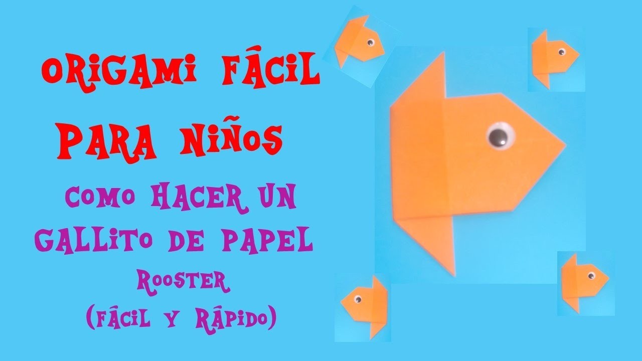 COMO HACER UN PEZ DE PAPEL - ORIGAMI PEZ- FISH-  ORIGAMI FACIL PARA NIÑOS -ANIMALES DE ORIGAMI