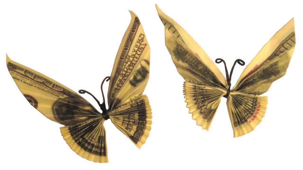 Origami de dinero. Mariposa