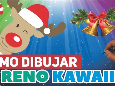 COMO DIBUJAR reno kawaii - DIBUJOS NAVIDEÑOS - rodolfo el reno dibujo