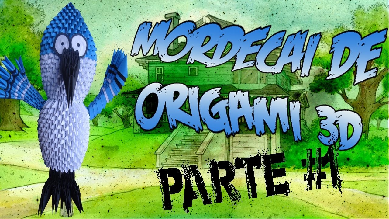 Como hacer a MORDECAI de origami 3d.PARTE 1.origamileo