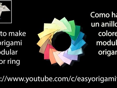 Como hacer un anillo de colores modular origami modular color ring