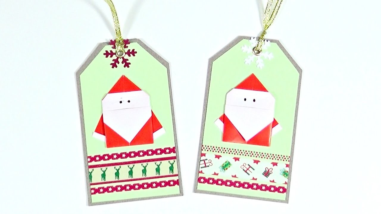 Ideas de Navidad #7 | Tags para regalos - Papa Noel de Origami