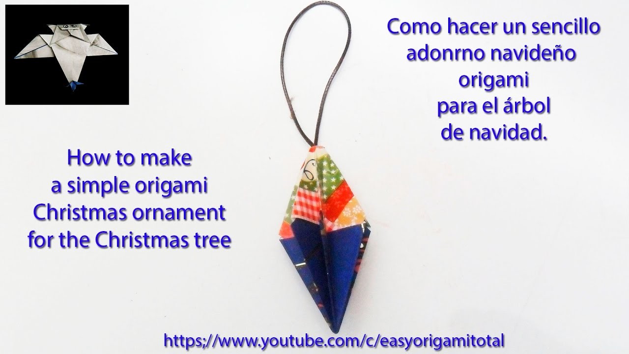 Sencillo adono navideño origami simple Christmas ornament_ornamento di natale origami