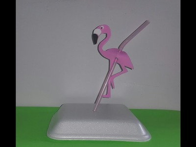 DIY flamingo para decorar canudo