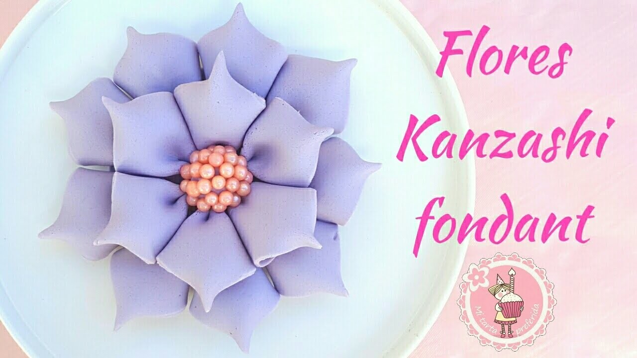 Como hacer flores Kanzashi con fondant | Mi tarta preferida
