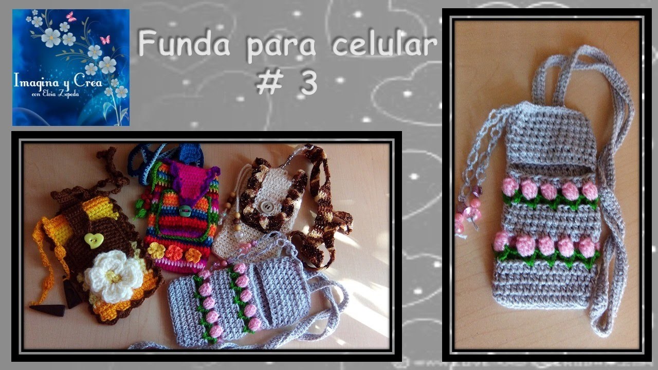 FUNDA PARA CELULAR TULIPANES en crochet # 3