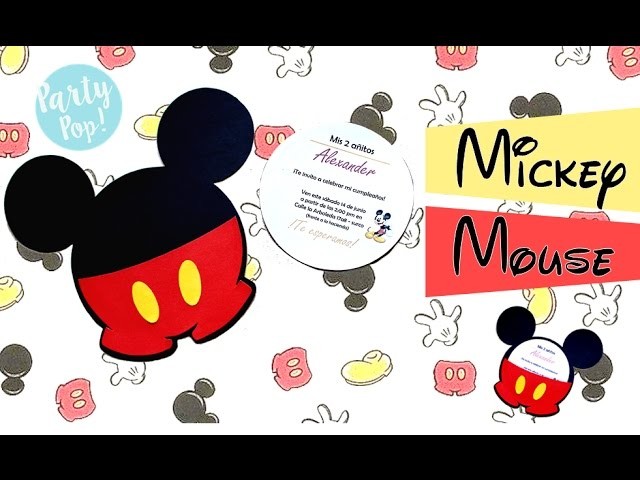 Invitacion infantil de Mickey mouse + MOLDES (DIY)  | Party pop!