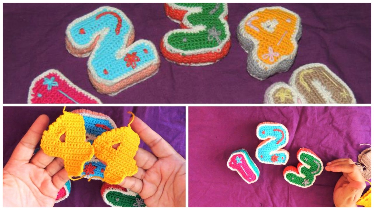 Números en 3D a Crochet - Tutorial y Patrón