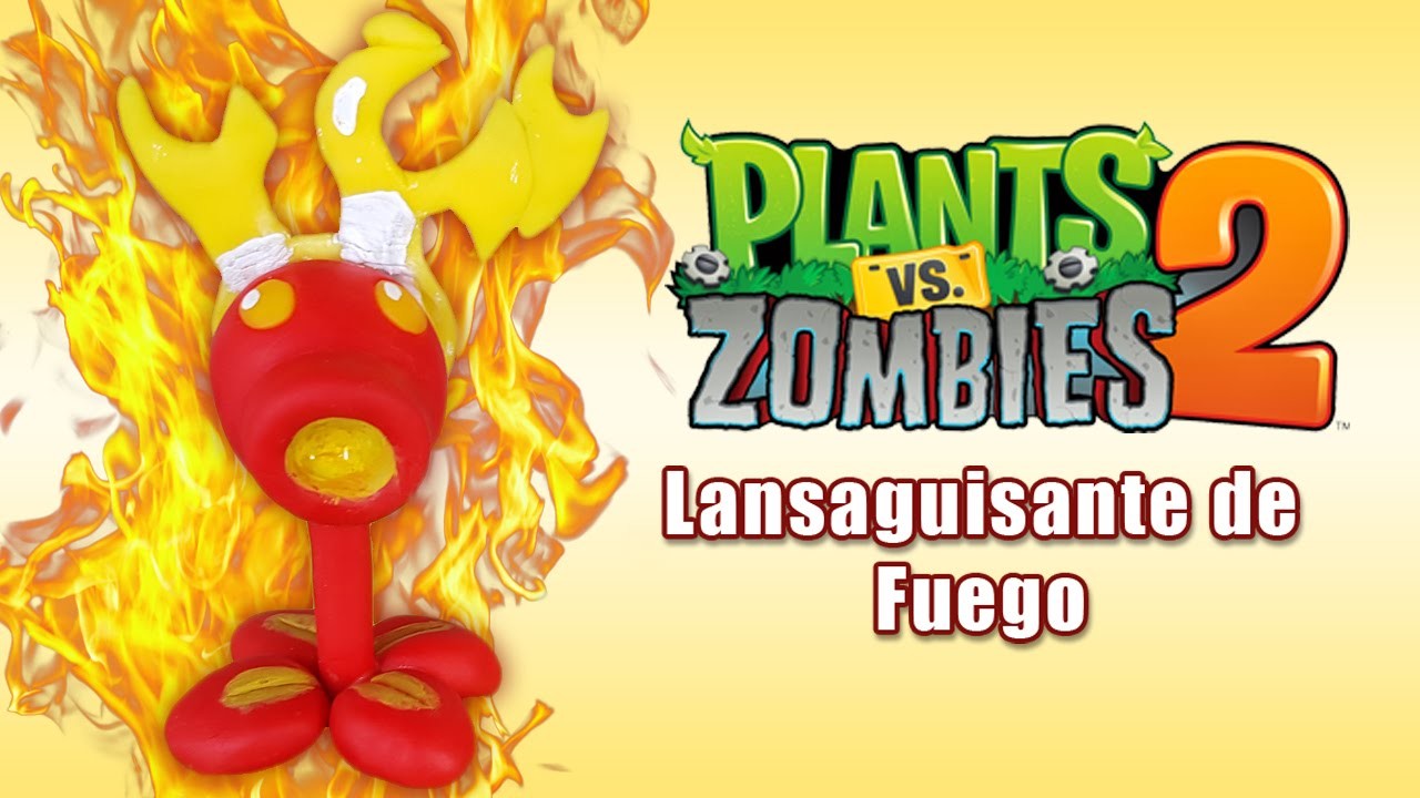 PLANTS VS ZOMBIES 2 LANZAGUISANTES DE FUEGO EN ✓ PORCELANA ✓ PLASTILINA ✓ POLYMER CLAY