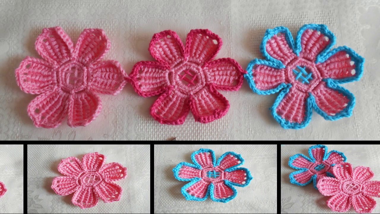 Flor en crochet facil y rapido  paso a paso