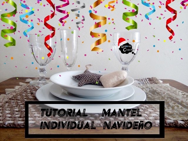 Mantel individual navideño trapillo ganchillo XL