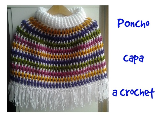Poncho capa a crochet #tutorial #paso a paso