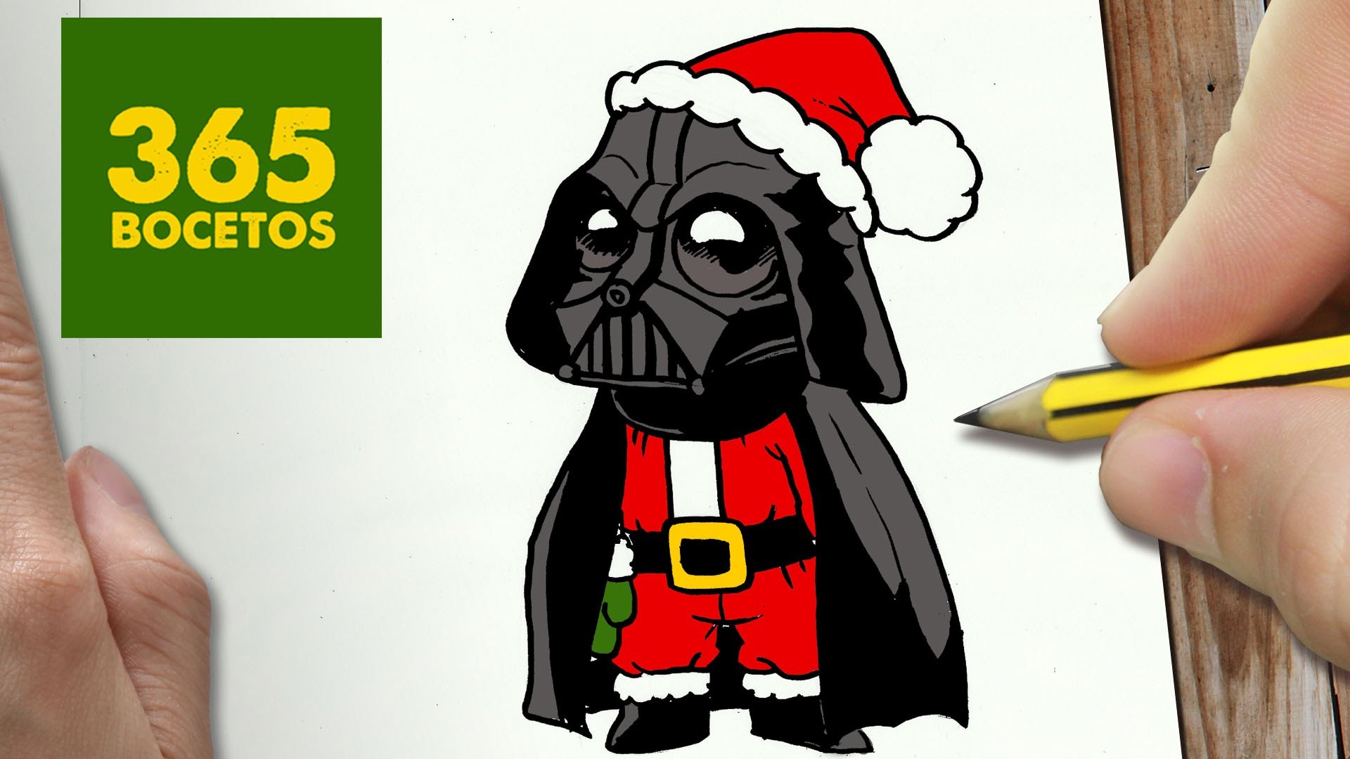 COMO DIBUJAR A DARTH VADER PARA NAVIDAD PASO A PASO: Dibujos kawaii navideños -  draw a Darth vader