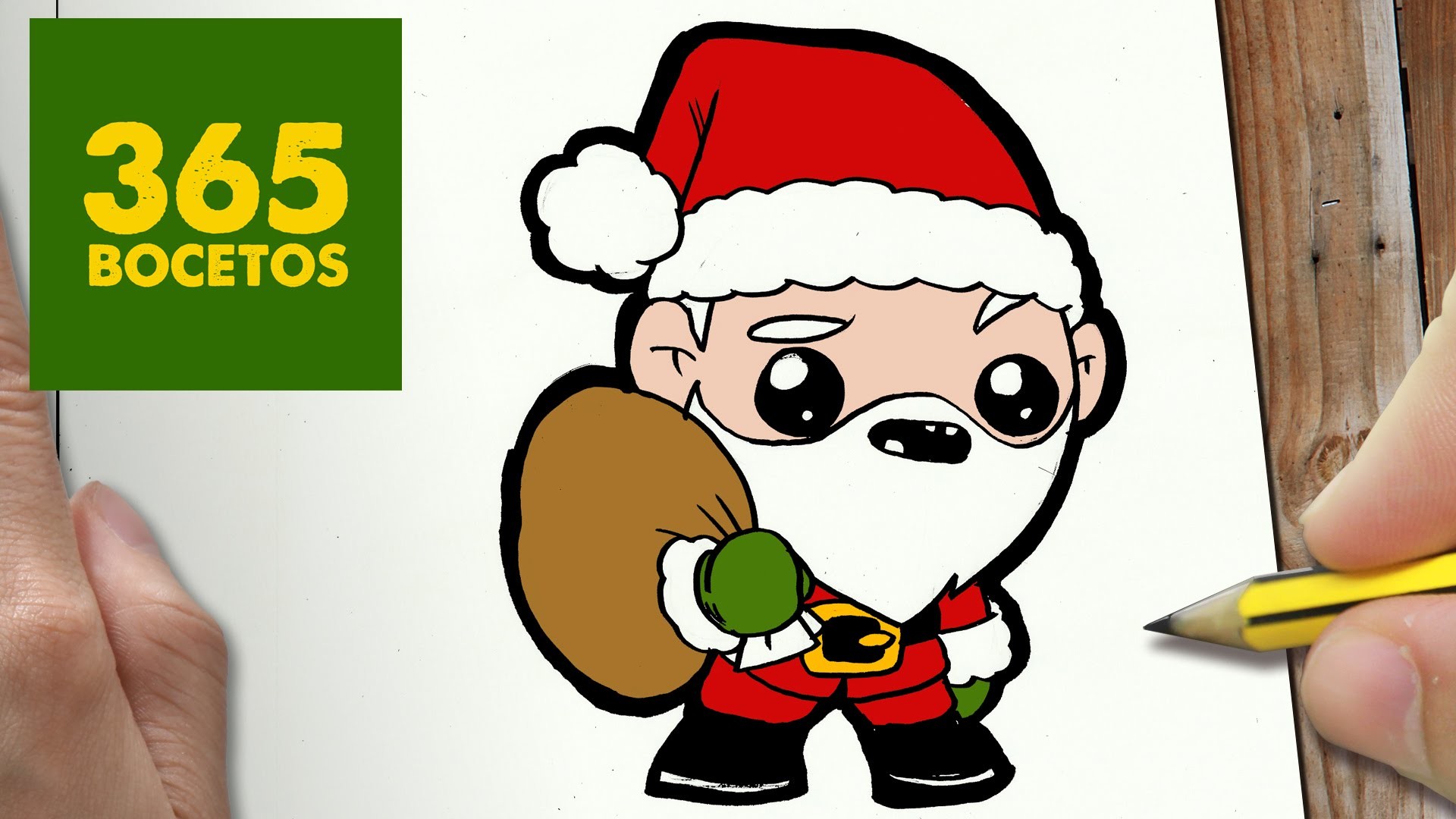 COMO DIBUJAR A SANTA CLAUS PARA NAVIDAD PASO A PASO: Dibujos kawaii navideños - draw a Santa claus