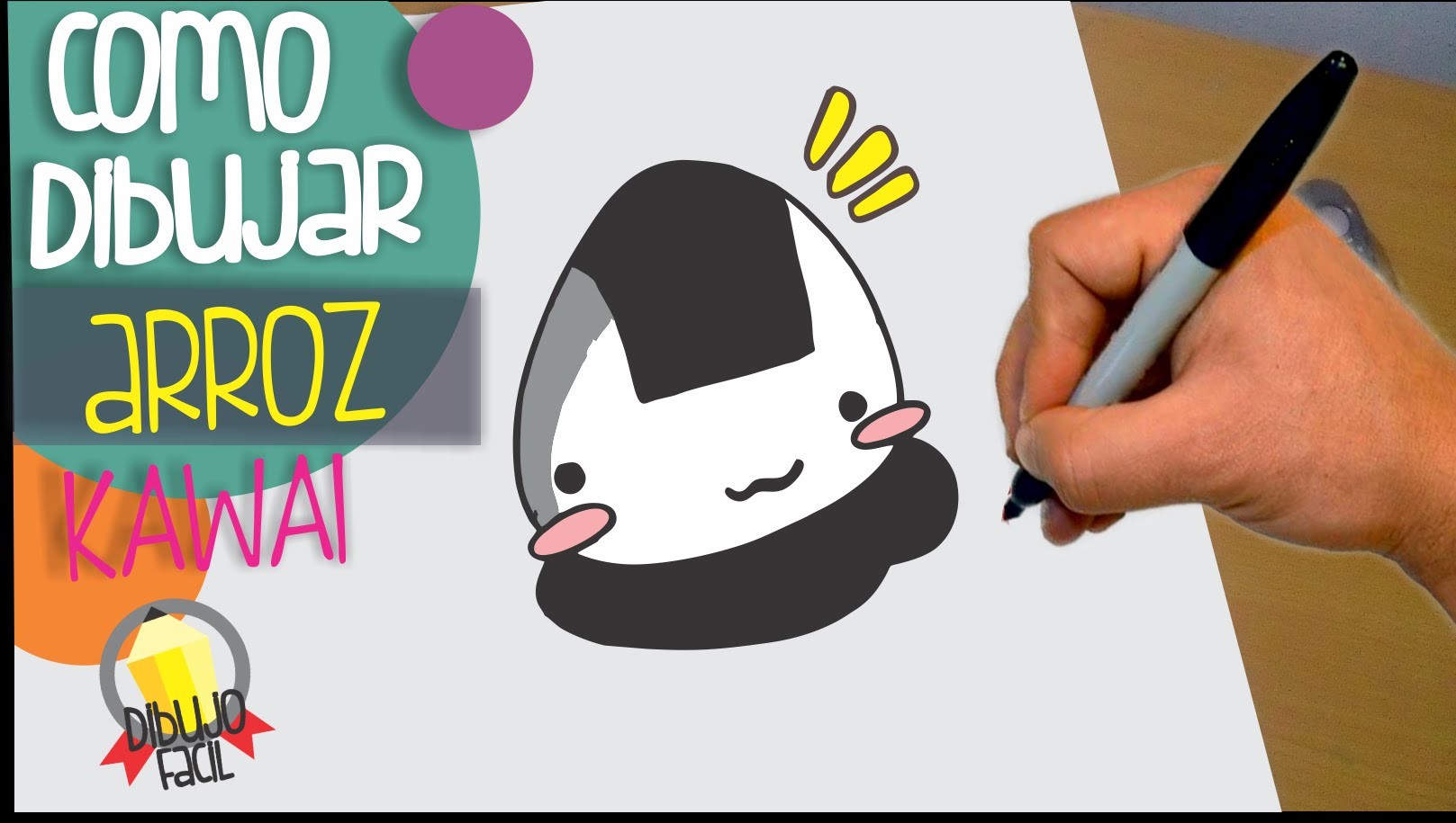 COMO DIBUJAR ARROZ KAWAII - dibujos kawaii facil paso a paso - how to draw rice