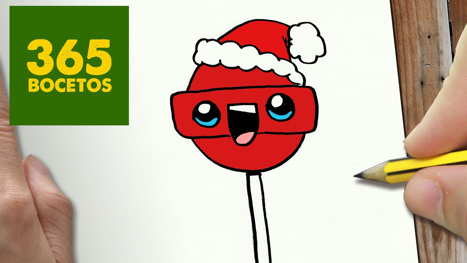 COMO DIBUJAR CHUPACHUPS PARA NAVIDAD PASO A PASO: Dibujos kawaii navideños - How to draw a lollipop