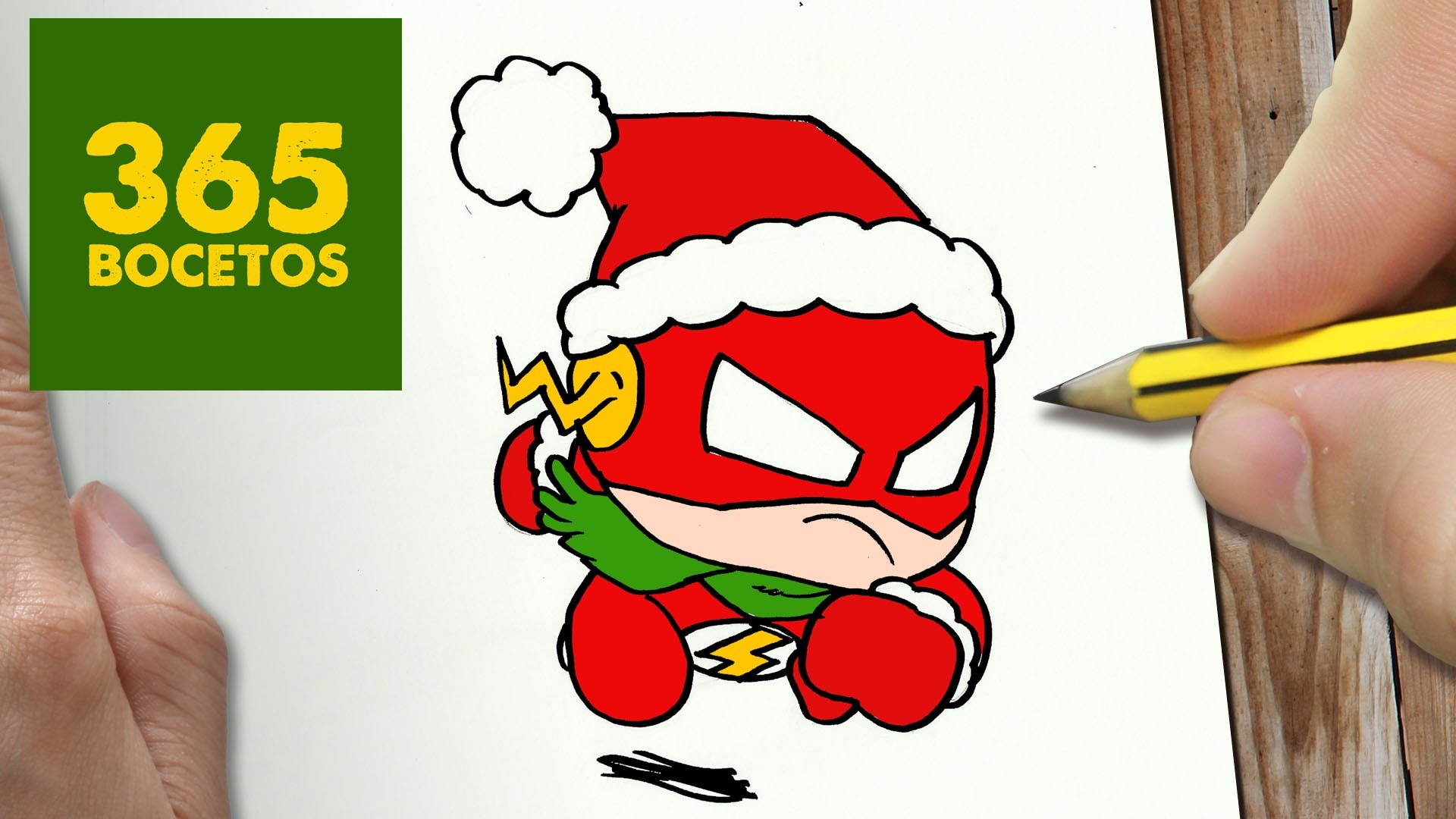 COMO DIBUJAR FLASH PARA NAVIDAD PASO A PASO: Dibujos kawaii navideños - How to draw a Flash