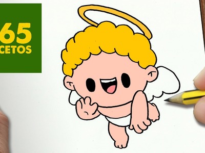 COMO DIBUJAR UN ANGEL PARA NAVIDAD PASO A PASO: Dibujos kawaii navideños - How to draw a Angel