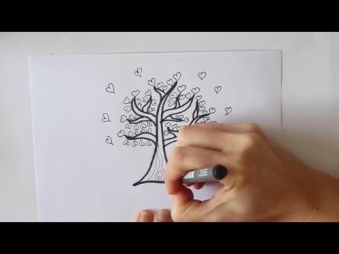 Cómo dibujar un Árbol de Corazones Dibuja Conmigo Dibujos de Amor