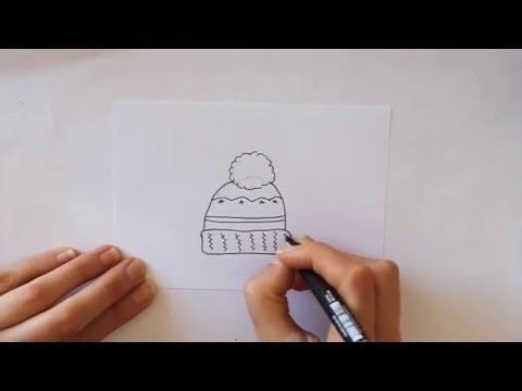 Cómo dibujar un Gorro de Lana Dibuja Conmigo Dibujos de Invierno