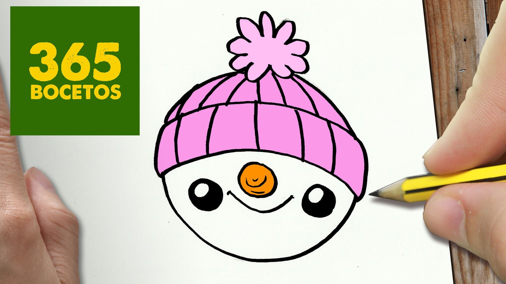 COMO DIBUJAR UN MUÑECO DE NIEVE PARA NAVIDAD PASO A PASO: Dibujos kawaii navideños -  draw a snowman
