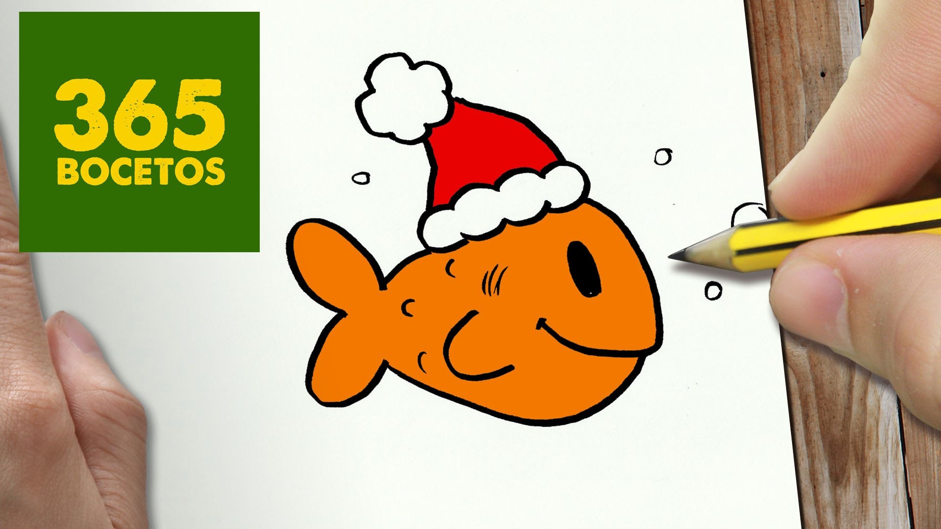 COMO DIBUJAR UN PEZ PARA NAVIDAD PASO A PASO: Dibujos kawaii navideños - How to draw a fish