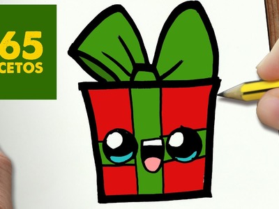 COMO DIBUJAR UN REGALO PARA NAVIDAD PASO A PASO: Dibujos kawaii navideños - How to draw a gift